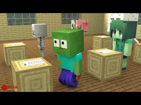 Monster School Cheating on Exam Funny Story Minecr