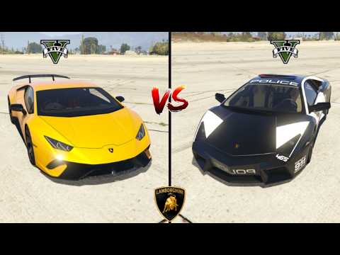 Gta 5 Normal Lamborghini vs Gta 5 Police Lamborghini | GTA 5 Extreme Tests