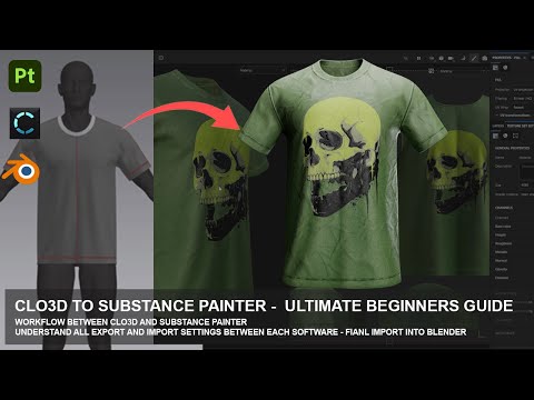 Clo3d Beginners Ultimate Guide to Substance Painter UPDATE  - Clo 2024 Substance 10.1 Blender 4.3