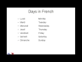 Days and months in French 