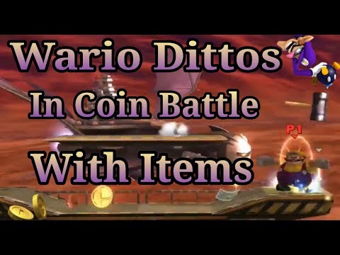 SSB4 - Wario Dittos in Coin Battle With Items