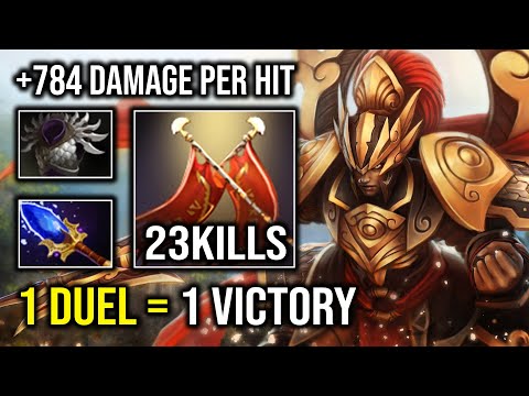 +784 Damage Per Hit NEW 7.34 Offlane Hyper Carry Legion Commander 1 Shot Duel Dota 2