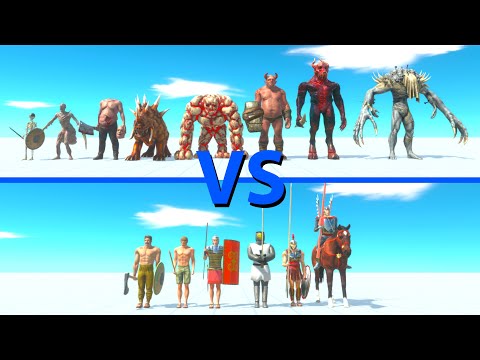INFERNALS Team vs ANCIENT HUMANS Team - Animal Revolt Battle Simulator