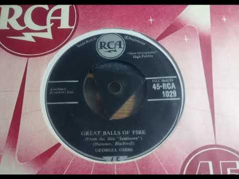 Hot Rocker - GEORGIA GIBBS - Great Balls Of Fire - RCA 1029 UK 1958 Jerry Lee Lewis Contemporary Ver