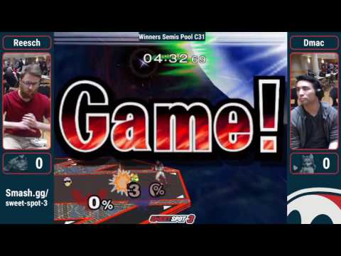 Sweet Spot 3 SSBM - Reesch (C. Falcon) Vs. Dmac (Fox, Ganondorf) Pools Winners Semis