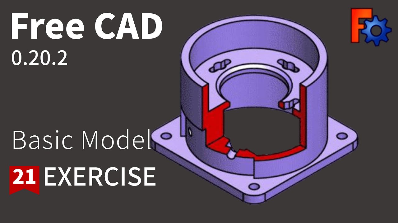 FreeCAD Tutorial for beginners,basic model exercise-21