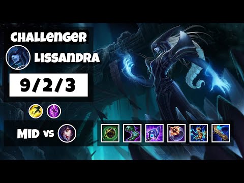 Lissandra vs Ahri Mid 11.6 Challenger Gameplay S11 (9/2/3) - OCE