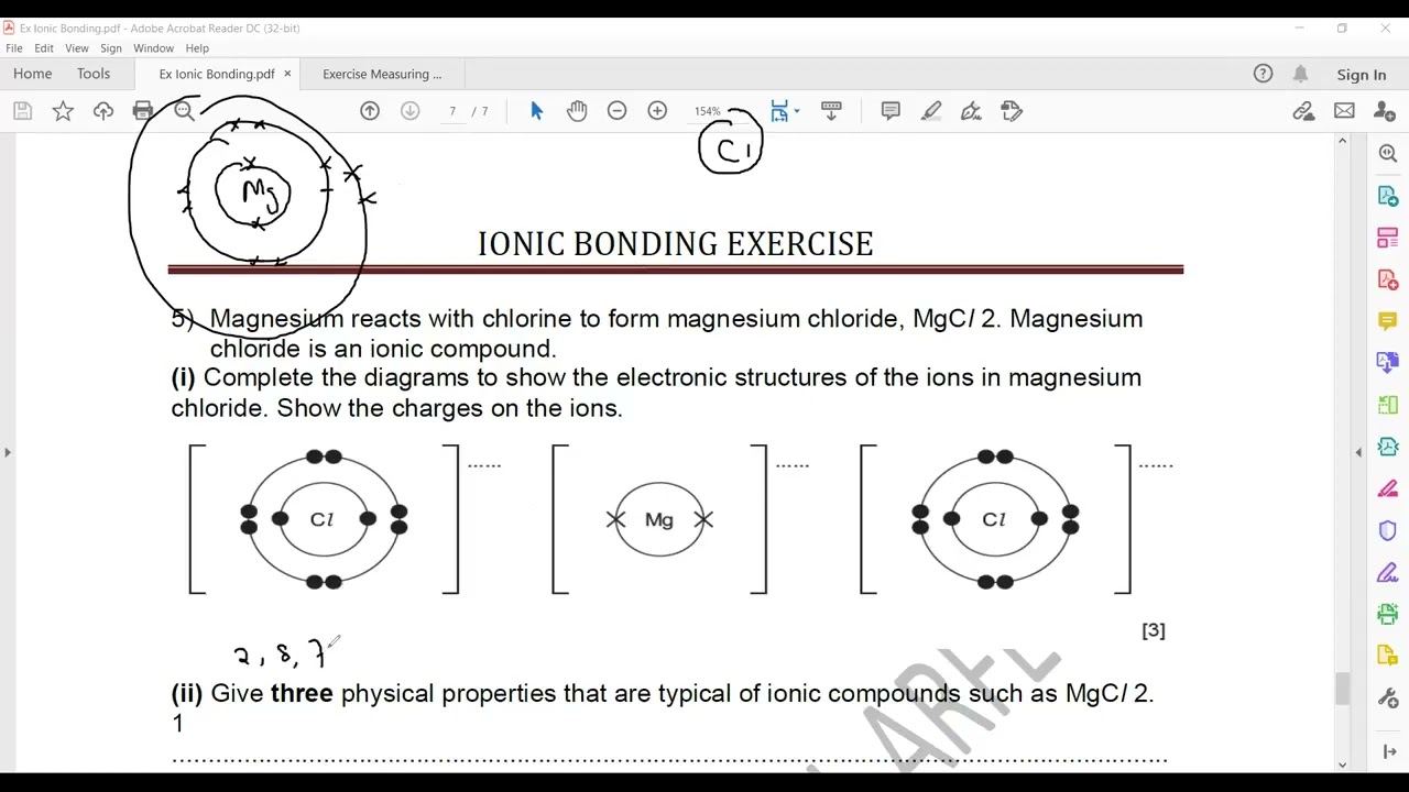 Ionic Bonding Exercise  Cambridge IGCSE O level Chemistry