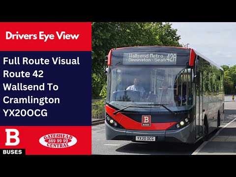 DEV: FULL ROUTE VISUAL | Nexus Bus Route 42 - Wallsend to Cramlington + Return | YX20OCG