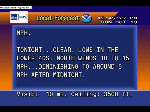 WeatherStar 4000 Emulator - 10/19/08, 12:44pm EDT