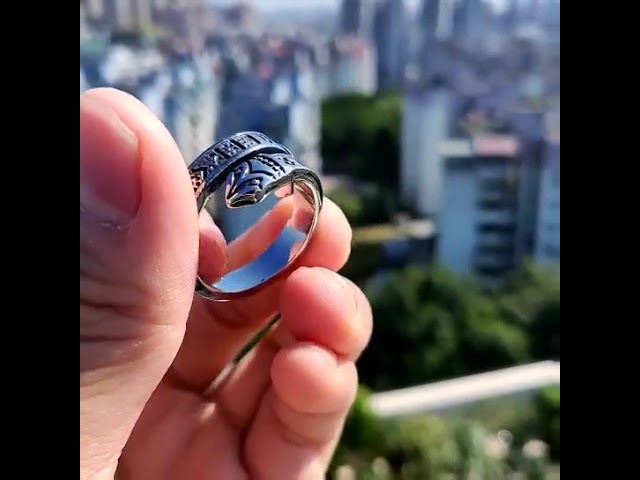 Vídeo relacionado con Auriselle Anillo de los Hombres Ajustable Sol de Oro Runas Vintage Vikingo Retro Abierto Anillo Pulgar Gótico Joyería Regalos para Hombres Niños Padre, Negro