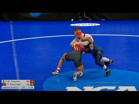 184lbs Zach Braunagel (Illinois) vs Marcus Coleman (Iowa State)