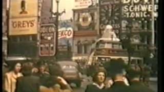 Piccadilly Circus London in 1944 fantastic clear colour film over 70 years old,