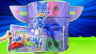 PJ Masks Unboxing: Spielzeugautos, Pyjamahelden Catboy, Gekko, Owlette im Zelt HQ für Kinder deutsch