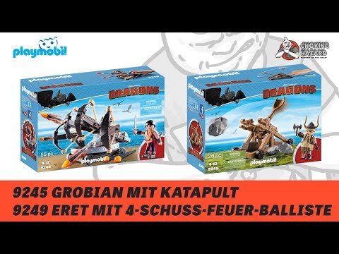 CH Playmobil DRAGONS Review #1 - 9245 Grobian mit Katapult + 9249 Eret mit 4 Schuss Feuer Balliste