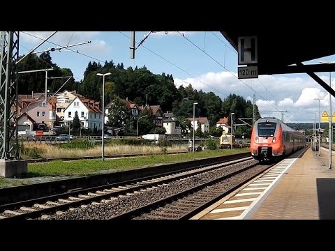 Kronach mit zwei ICE-T, Regionalzüge (ET 442), Stadtbilder