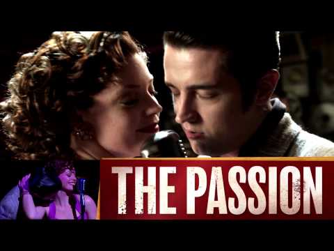 Behind the scenes style trailer shot of Million Dollar Quartet cast performing instruments onstage