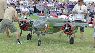① GIANT 1/3 SCALE  RC B-25 MITCHELL 2 X 400 cc MOKI 5 CYL - WESTON PARK 2014 - LEGENDARY FIGHTERS