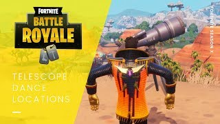 Fortnite SEASON X STORM CHASERS: Dance At Different Telescopes (Season X Telescope Locations)