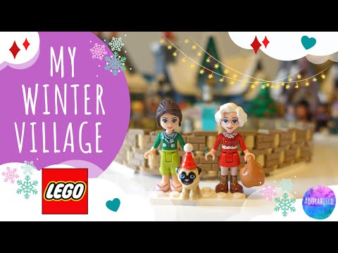 My Wonderful Lego Winter Village - minidolls and minifigs celebrate together