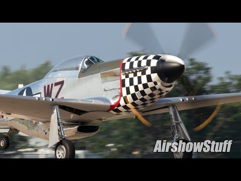Mass Mustang Takeoffs - Eighteen P-51s! - EAA AirVenture Oshkosh 2019