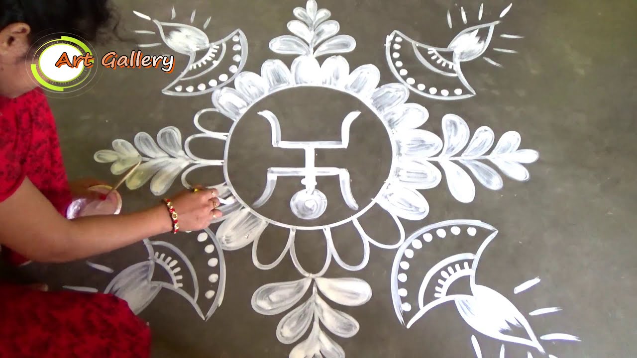 alpana designs lajja gauri swastika symbol by art gallery