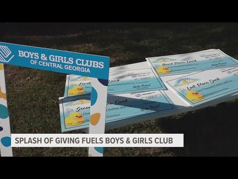 Rubber ducks make a splash for kids' wellness in Central GA race - YouTube