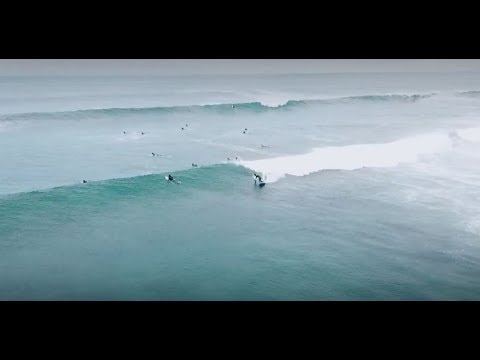 Drone footage of beach and waves at K38