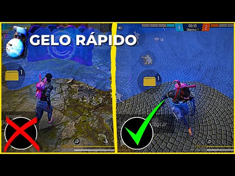 APRENDA A USAR O GELO DA MANEIRA CERTA ❄️✅ GELO RÁPIDO,AGACHADO E COLADO NO FREE FIRE MOBILE !!!