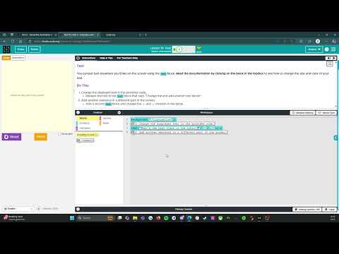 Code.org - CS Discoveries - Unit 3: Interactive Animations & Games: Lesson 10: Level 2