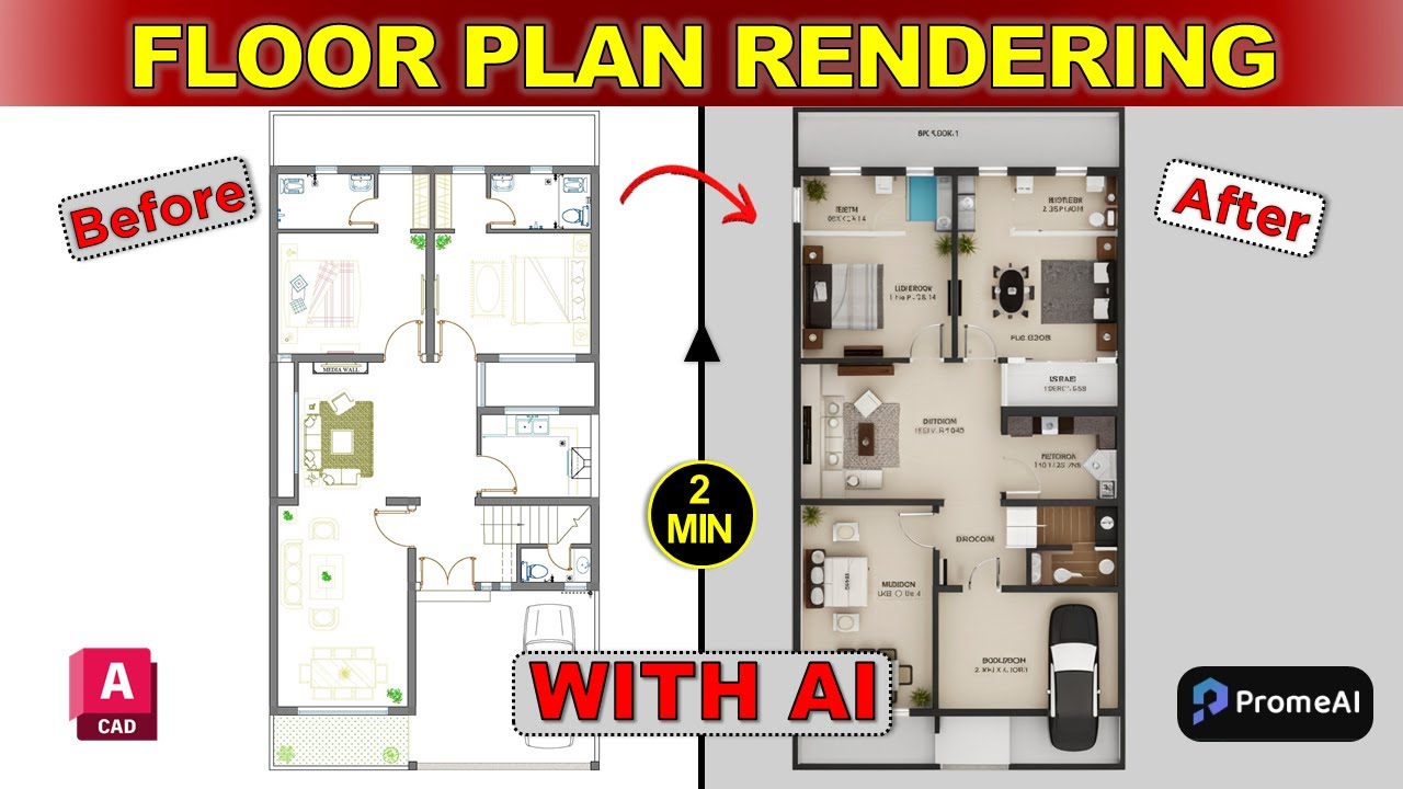 How to RENDER Architecture Floor Plan in 2 Minutes with AI