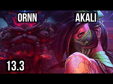 ORNN vs AKALI (TOP) | 2/0/6, 2.4M mastery, 700+ games | KR Master | 13.3