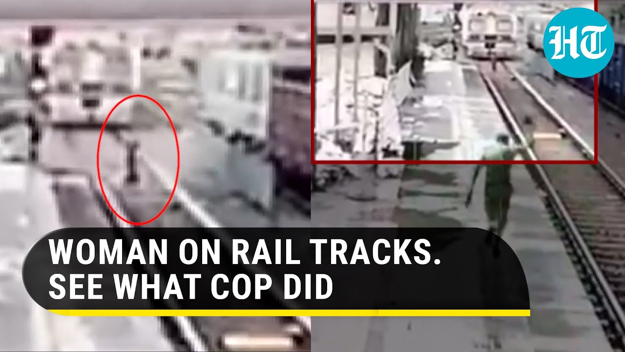 Watch: Woman on rail tracks in front of train, cop rushes to rescue | Mumbai