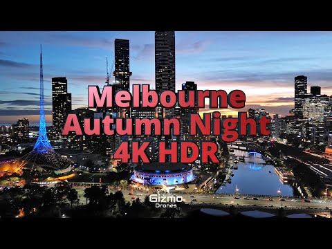 Melbourne at Blue Hour in Autumn - 4K HDR - Autel Nano+ drone