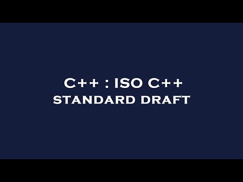C++ : ISO C++ standard draft