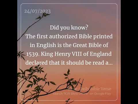The first authorized Bible was in 1539.