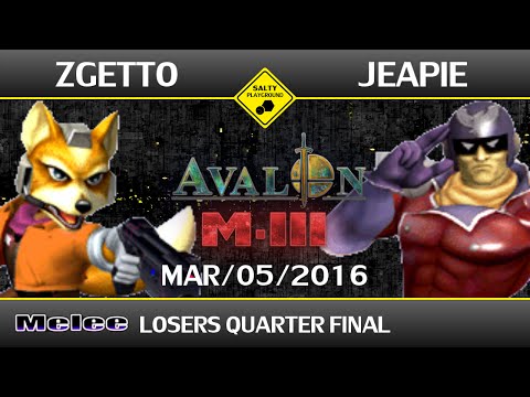 Avalon M-III - Zgetto (Fox) Vs LLL.Jeapie (Cpt. Falcon) - SSBM Singles Losers Quarter Final