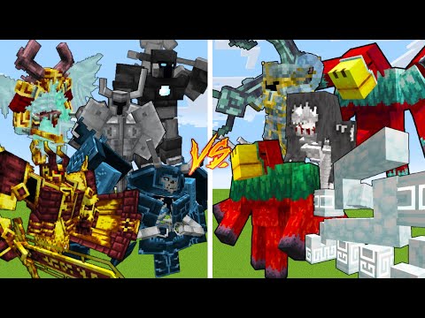 5 Strong Bosses VS 5 Strong Bosses #2 / Minecraft Mob Battle
