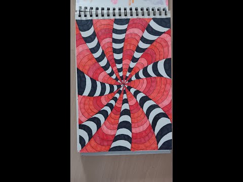 Red Spiral Motion Zentangle | Relaxing Hypnotic Pattern for Stress Relief