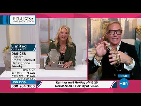 Bellezza Bronze Polished Herringbone Drape Earrings