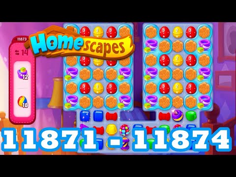 Homescapes Level 11871 - 11874 HD 3 - match puzzle Gameplay | android | IOS | 11872 | 11873
