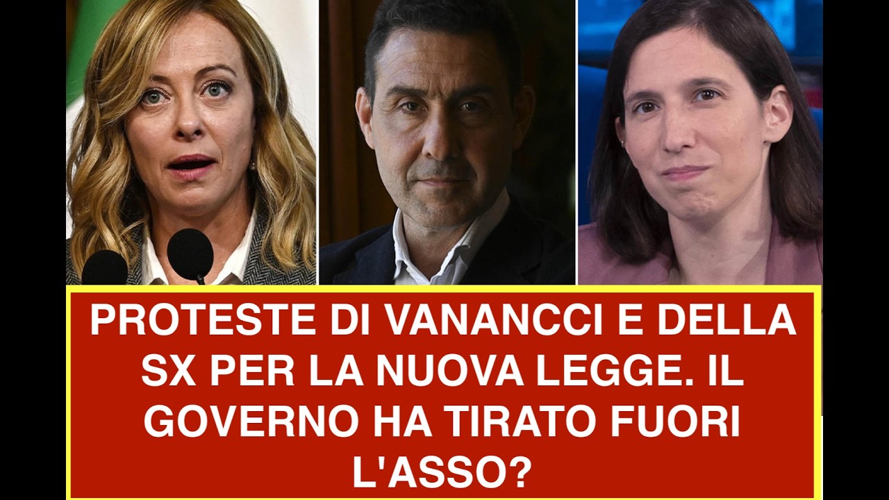 PROTESTE DI VANANCCI E DELLA SX PER LA NUOVA LEGGE. IL GOVERNO HA TIRATO FUORI L'ASSO?