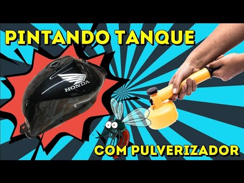 Pintando tanque com bomba de matar mosquito