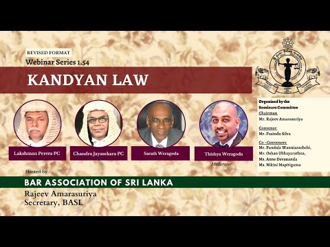 BASL Webinar 1.54 - Kandyan Law