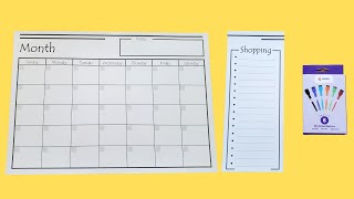 Magnetic Dry Erase Board - Calendar and Shopping List