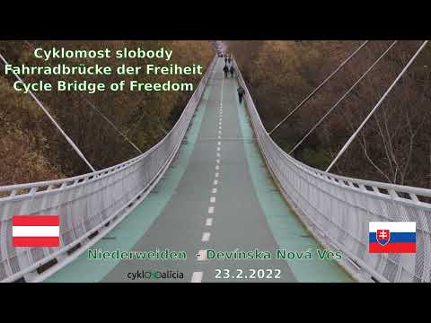 Cyklomost slobody (Niederweiden - Devínska Nová Ves), prejazd 23.2.2022