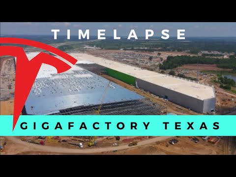 TIMELAPSE Tesla Gigafactory Austin 4K - Tesla Terafactory TX - GIGA TEXAS! - 456 DAYS