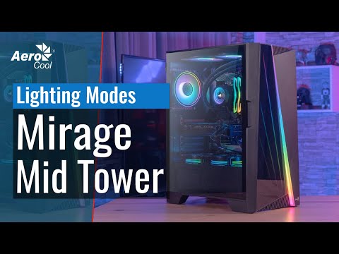 AEROCOOL PGS MIRAGE-G-BK-V1 ARGB dėklas video