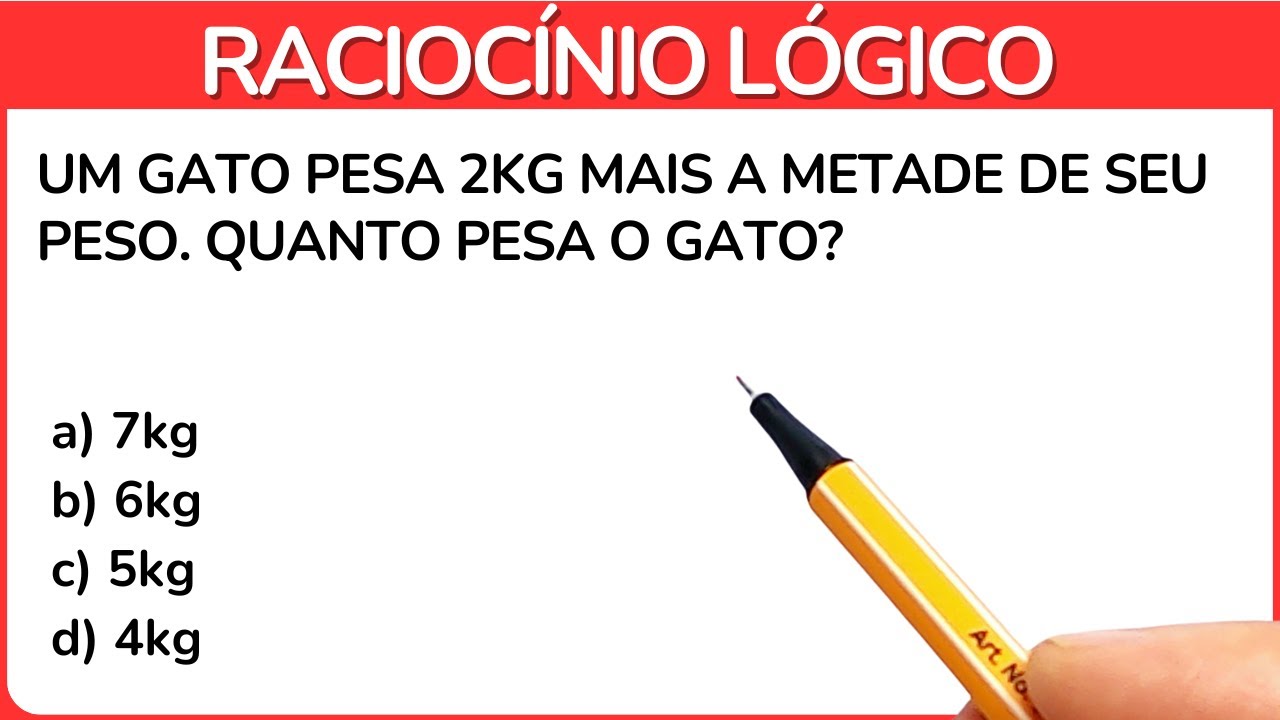 🔥3 QUESTÕES DE RACIOCÍNIO LÓGICO PARA DESTRAVAR SEU CÉREBRO - GRAU 1