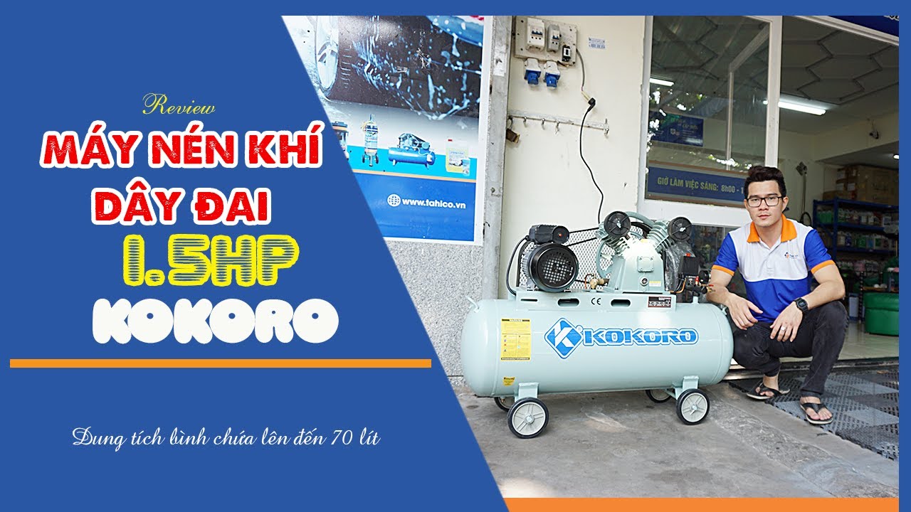 Máy nén khí dây đai 1.5hp Kokoro 20